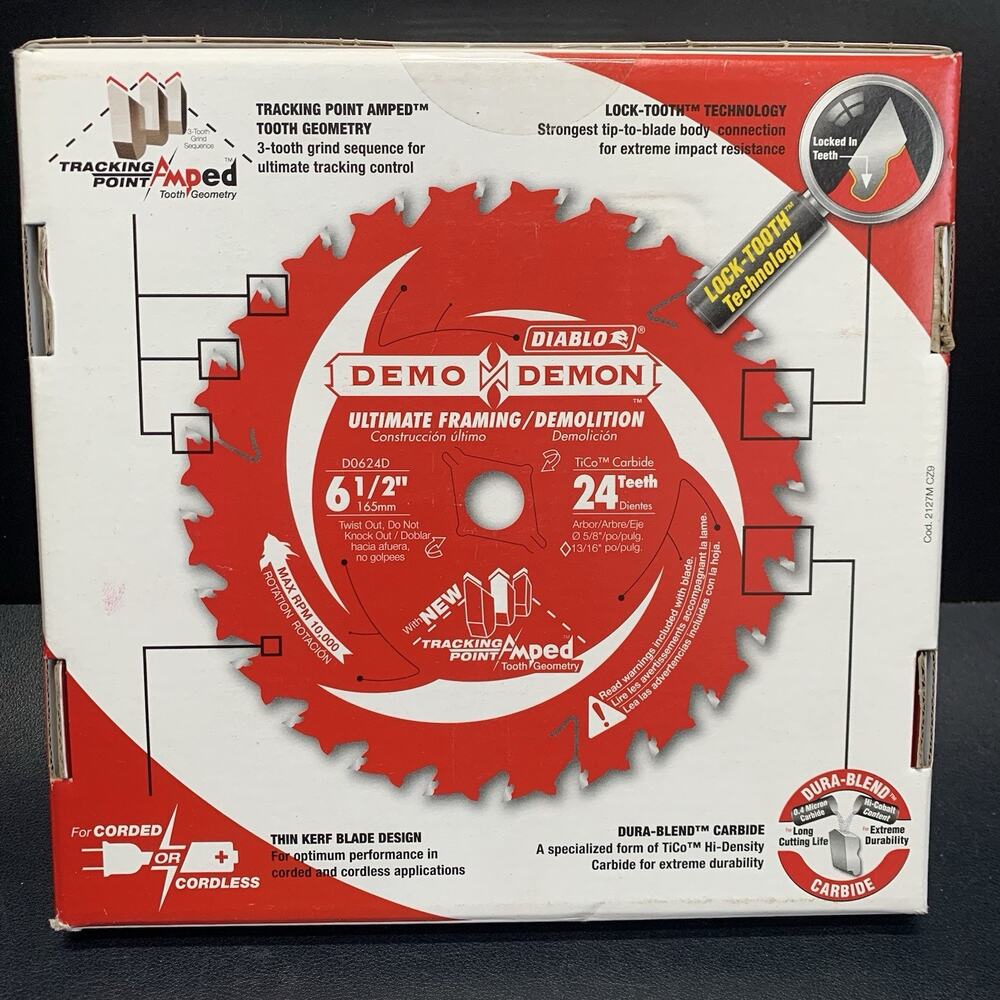 Diablo Demo-Demon Blade D0624DA 6-1/2'' 24 T, Construction Blade 10 Pack. RC
